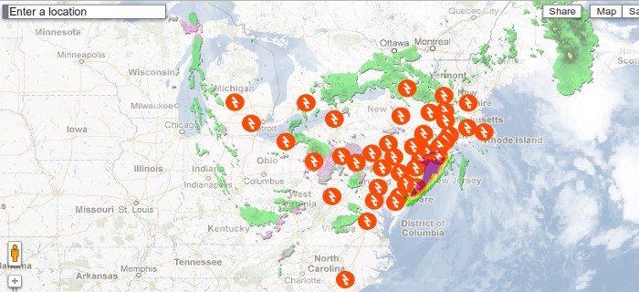 Hurricane Sandy on Google Crisis Map