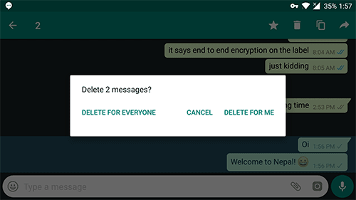 WhatsApp Delete Message Everyone