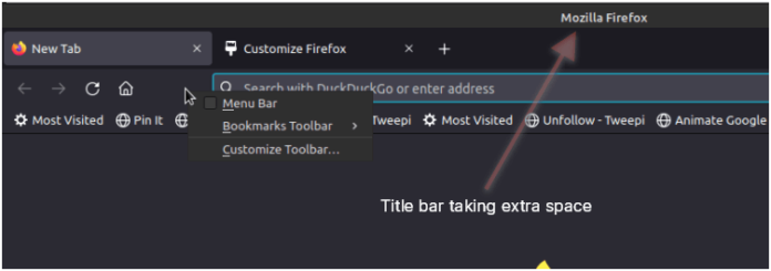 Firefox title bar on Linux