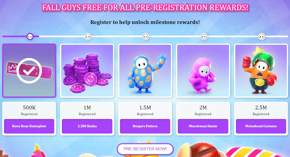 Fall Guys Free to Play Pre-registration rewards