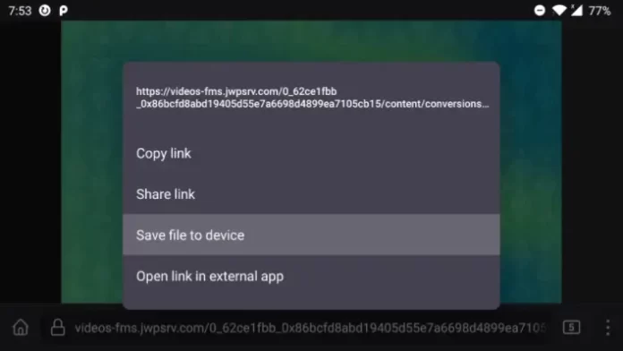 Downloading videos from jw player in Firefox Mobile.