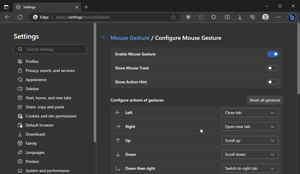 Exploring Mouse Gestures in Microsoft Edge 114