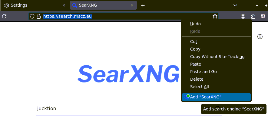 Private search engine suggestions API with SearXNG