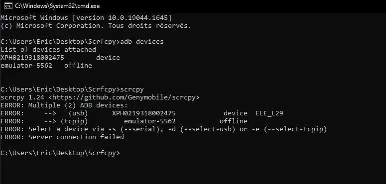 Remove emulator 5562 from connected devices